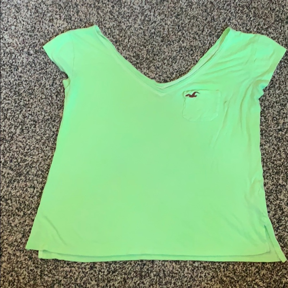 Hollister XS green shot sleeve shirt